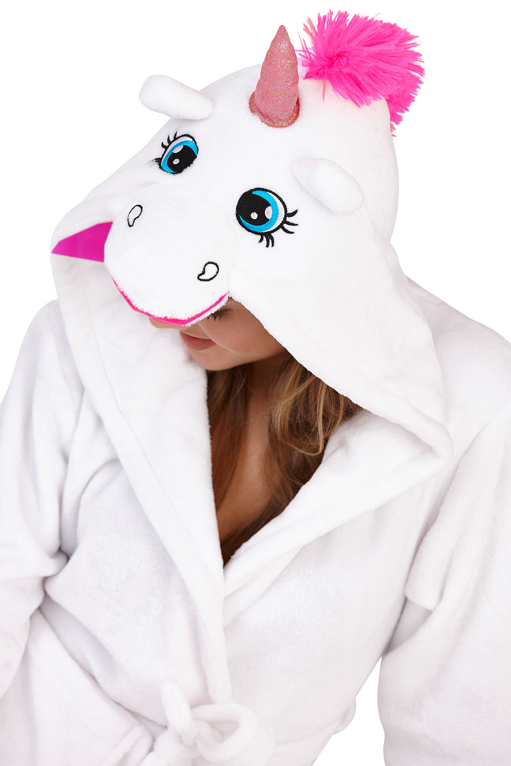 Lingerie & Nightwear Loungeable Womens Unicorn 3D Hooded Dressing Gown
