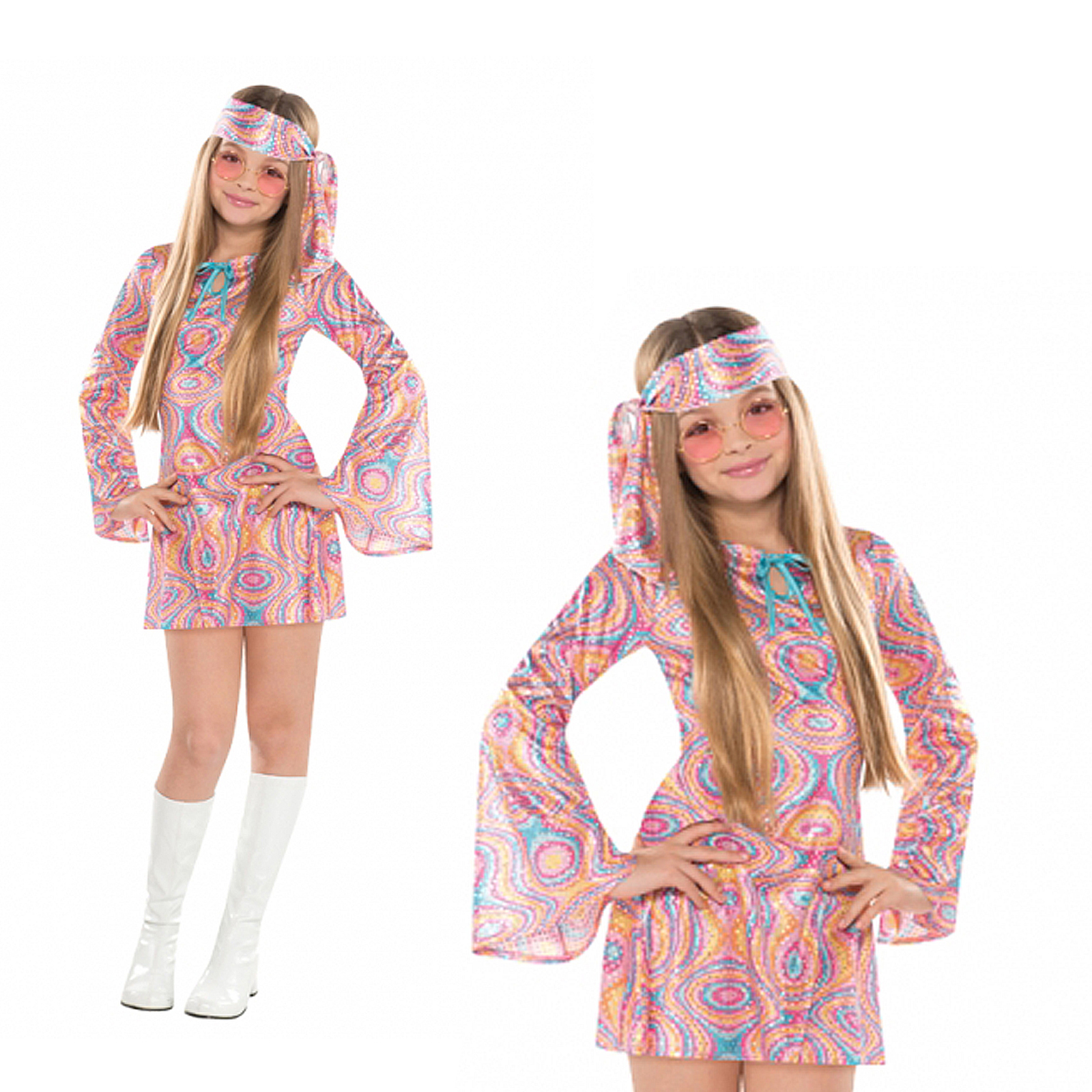 6-teiliges Disco-Accessoire-Set Für Damen – Mit Paillettenband, Strass-Lunetten, Ohrringen & Mehr Für 70er-Partys