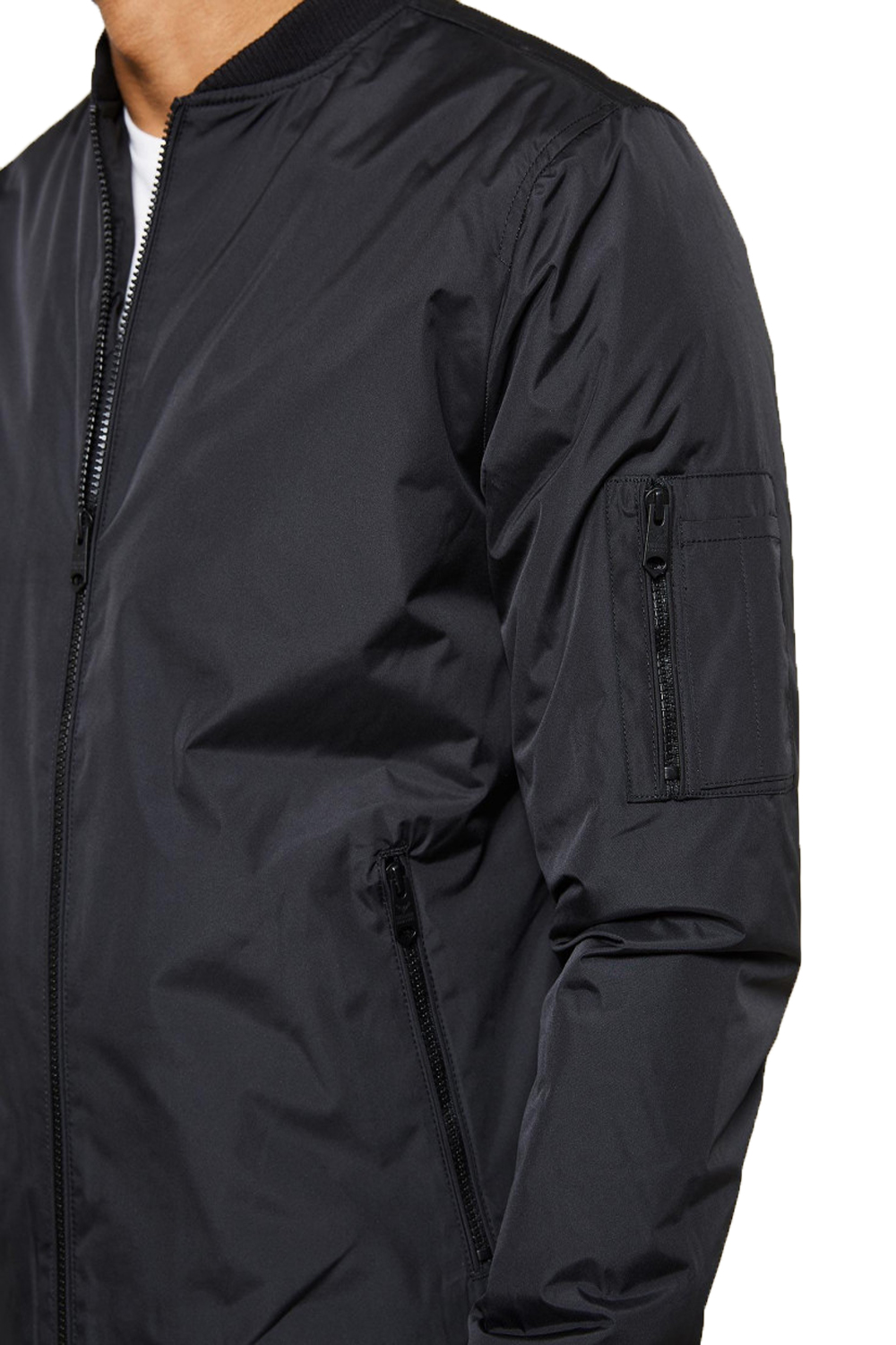 Threadbare Mens Lynx Jacket New Designer Longline Zip Up MA1 Bomber