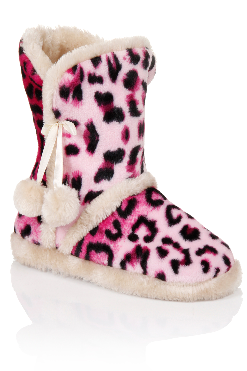 leopard slipper boots