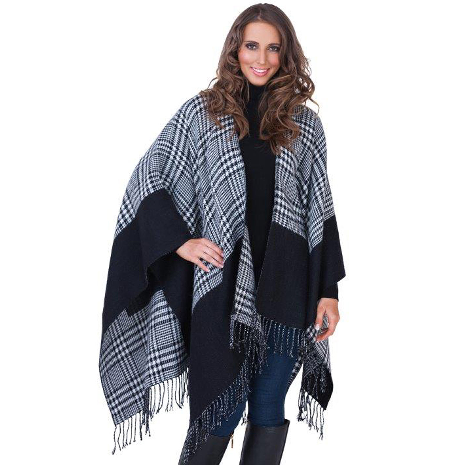 boutique damen luxus monochrome kariert winter gewickelt boutique damen luxus monochrome kariert winter gewickelt