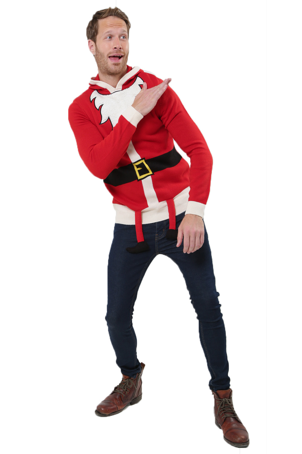 Élimée Homme 3D Santa Costume Noël pull d/'hiver à capuche de Noël Pull