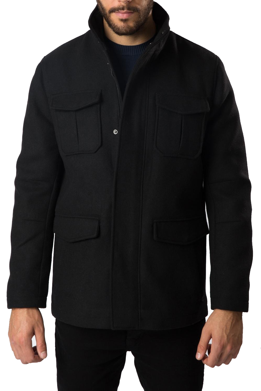 Threadbare Mens Wool Mix Jacket Smart Casual Collared Power Utility