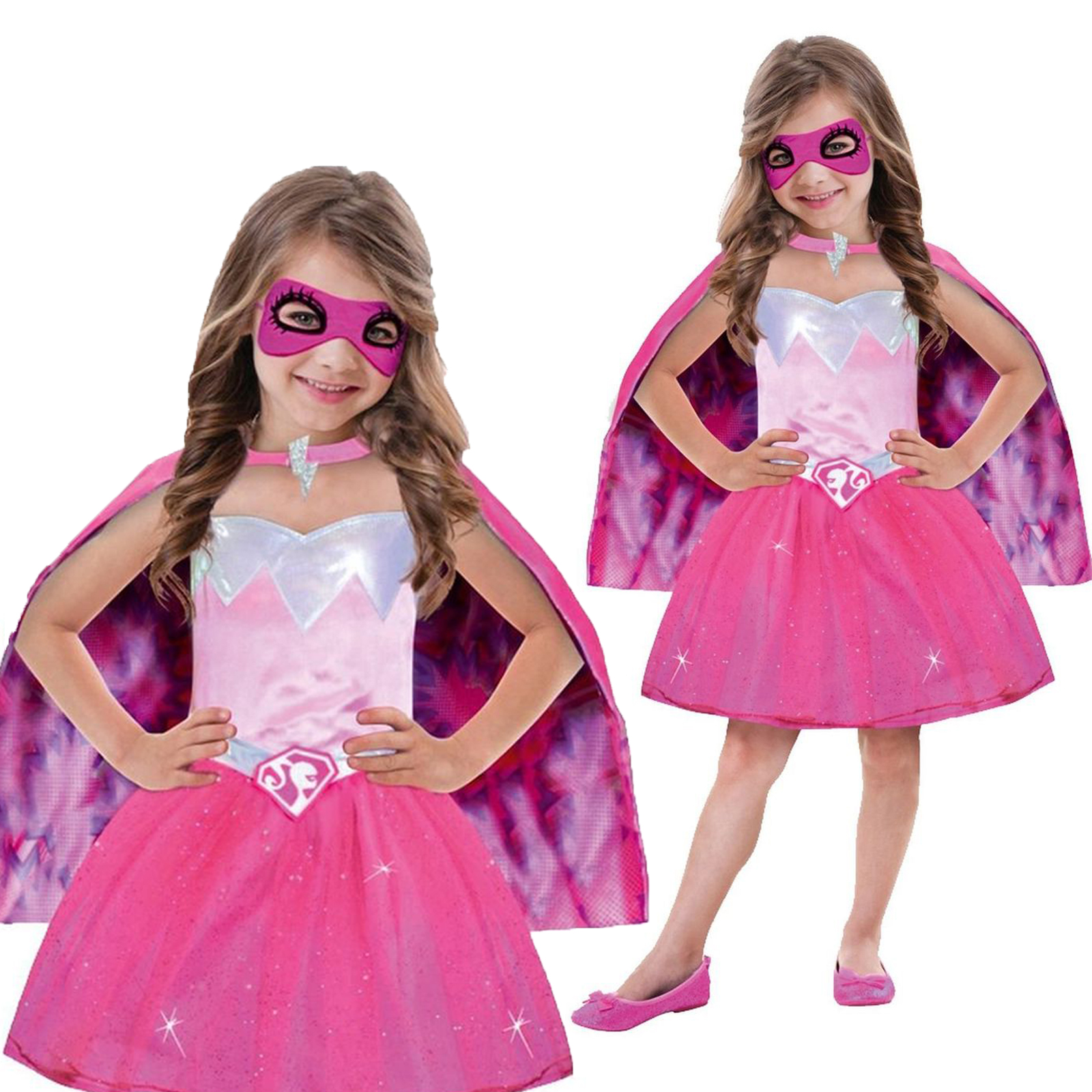 Christys Dress Up Barbie Power Princess Girls Outfit Childs Fancy Dress