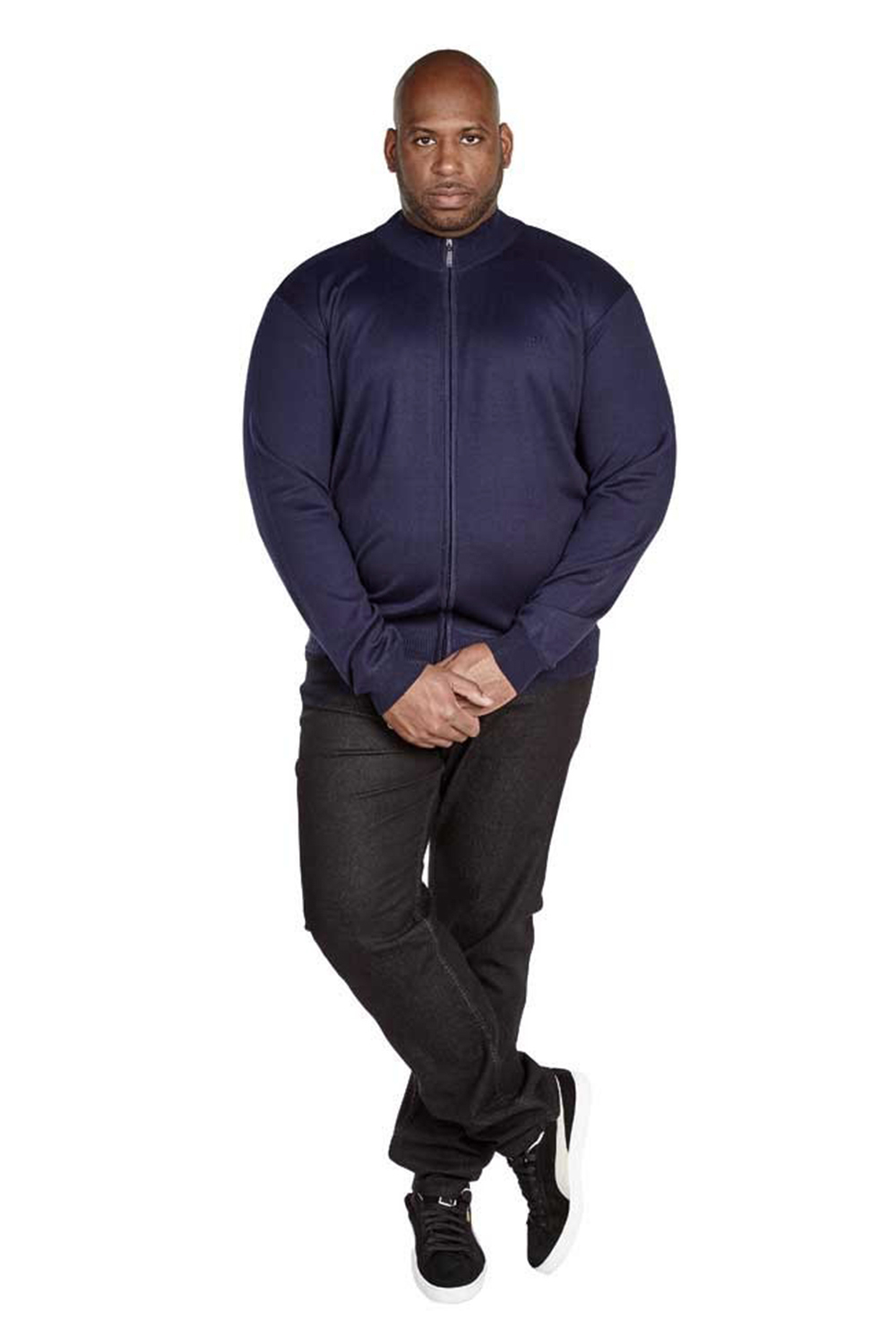Duke D555 Mens Big Tall King Size Milburn Sweater Full Zip Long Sleeved Jumper