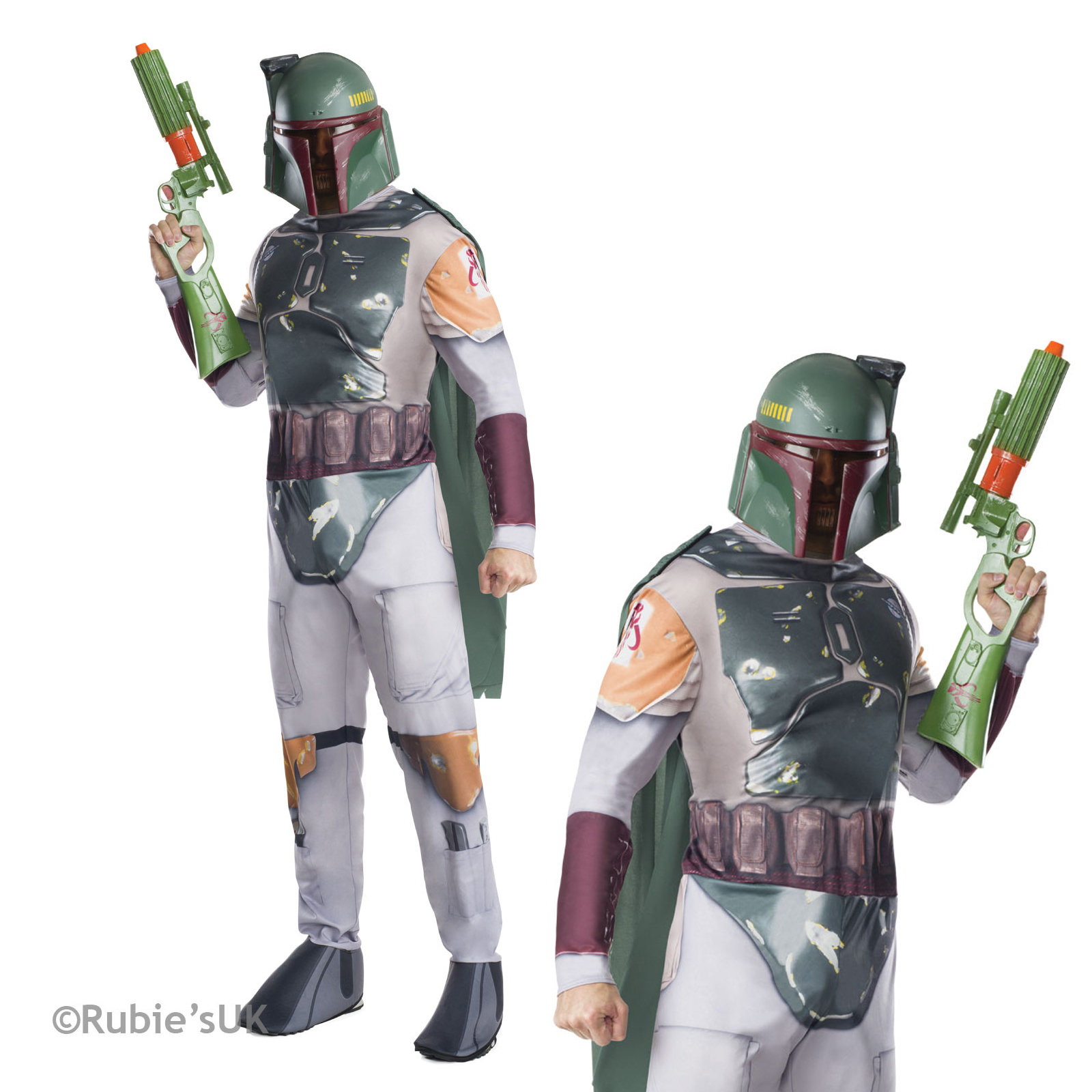 Official Star Wars Adults Jumpsuit Boba Fett Deluxe Costume New Mens
