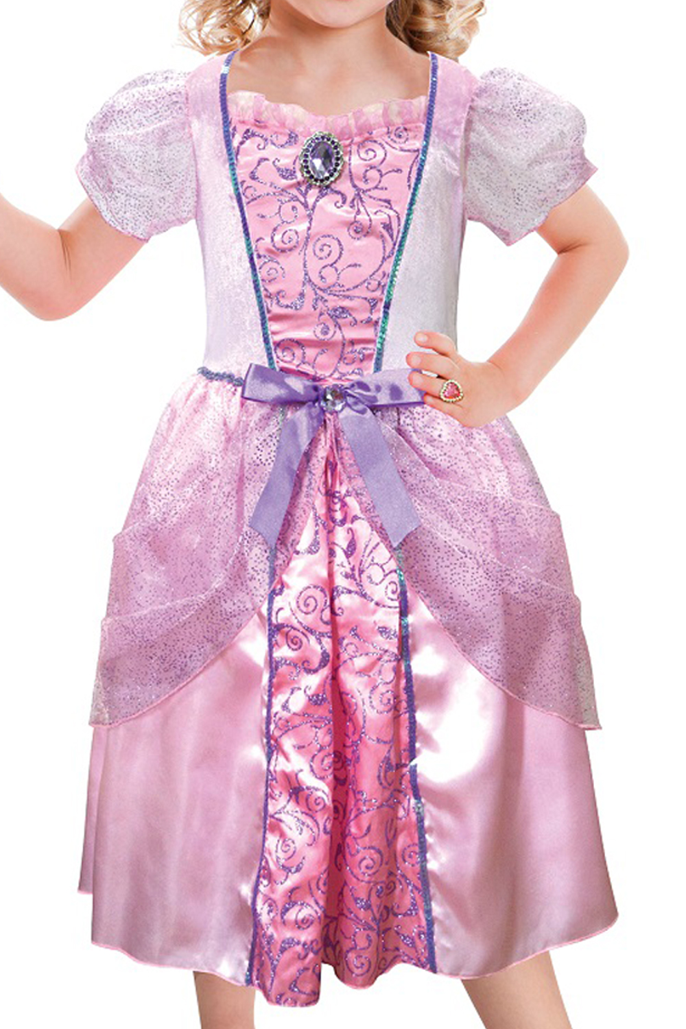 Girls Pale Pink Princess New Childs Magic Fancy Dress Costume And