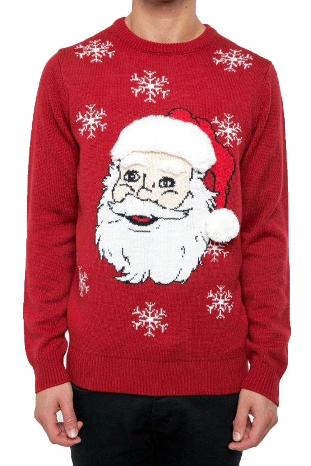 Threadbare Mens Singing Santa Head 3D Christmas Jumper Novelty Xmas Sweater
