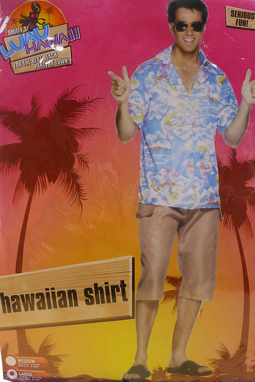 Smiffys Mens Tropical Hawaiian Luau Shirt Summer Holiday Stag Party Fancy Dress