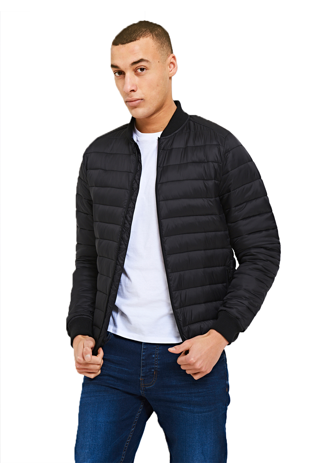 Logoro DODGE da Uomo Imbottito MA1 Bomber Leggero Cerniera Cappotto Trapuntato