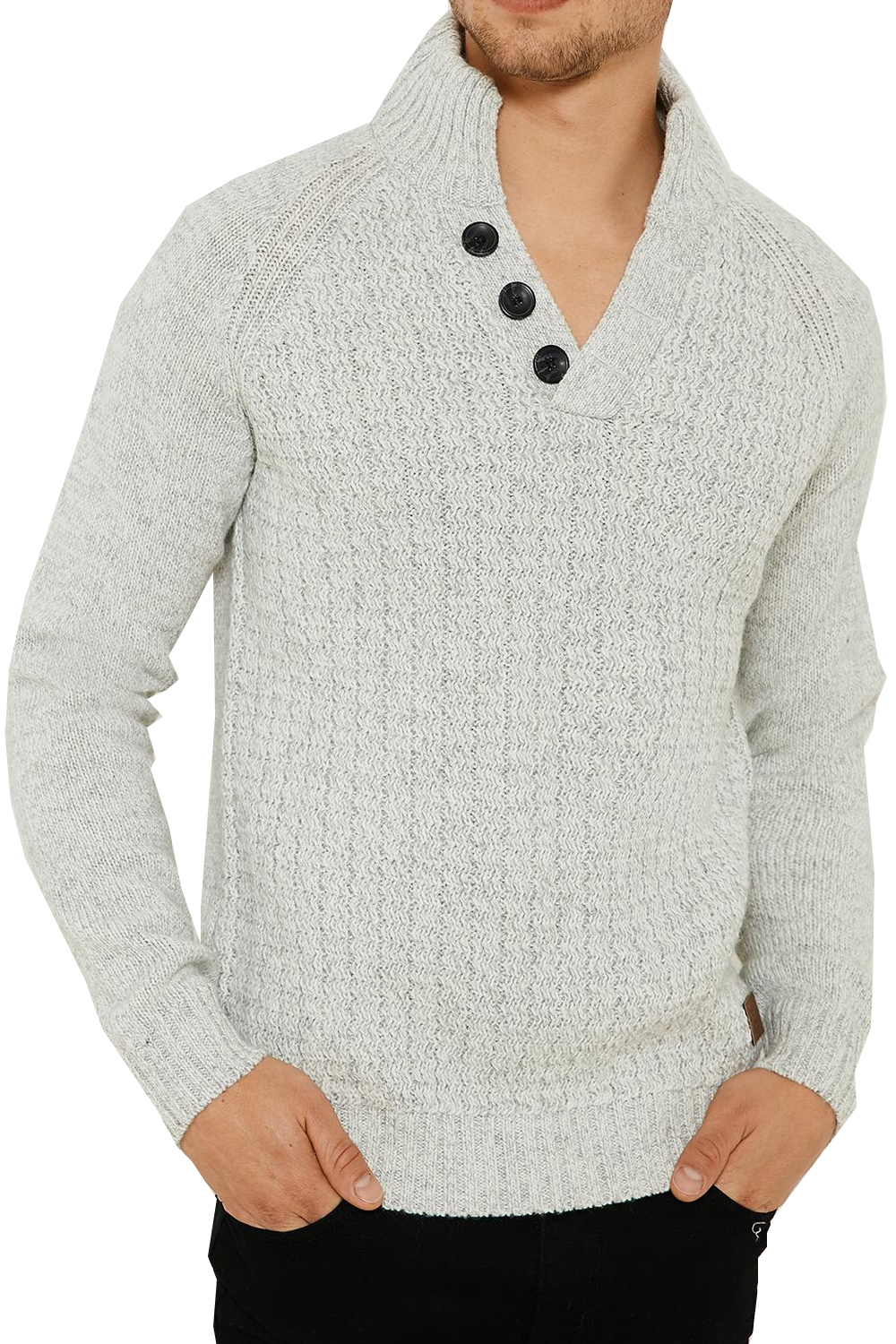 Threadbare Mens Funnel Neck Sweater Yarn Knit Ribbed Pullover Jumper eBay