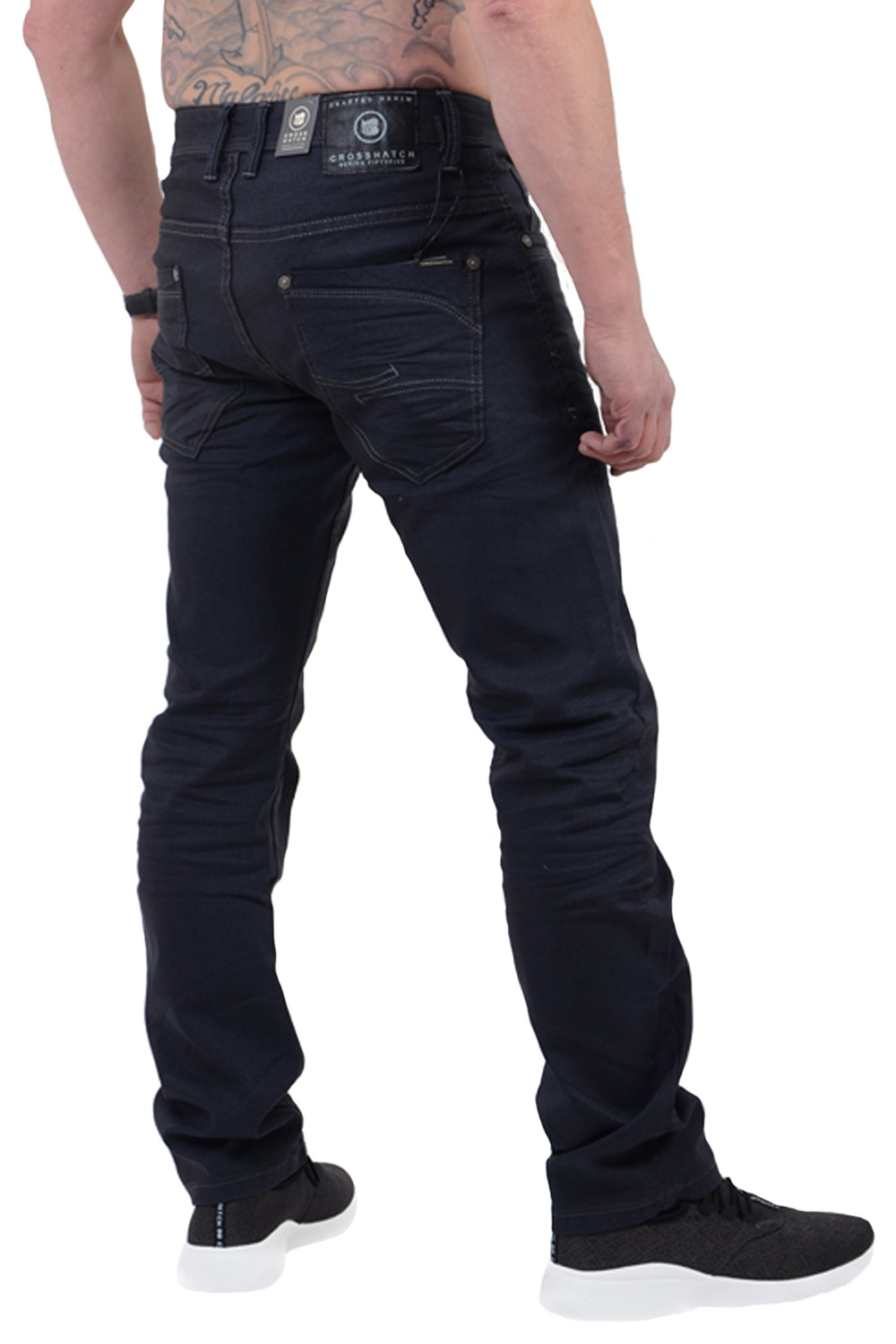Crosshatch Homme Menzo Jeans Homme Coupe Droite Slim Denim Stretch Pantalon