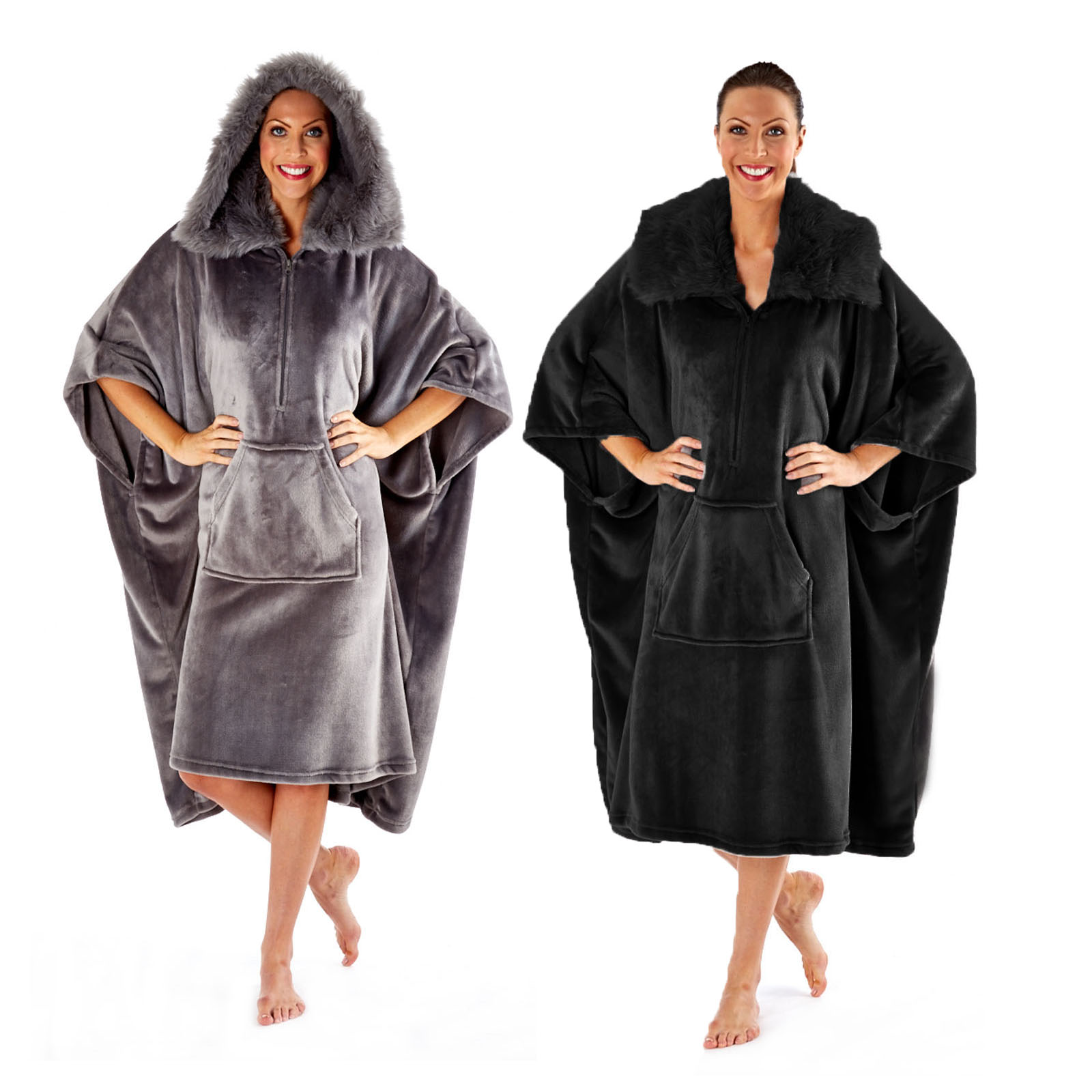 hooded poncho robe