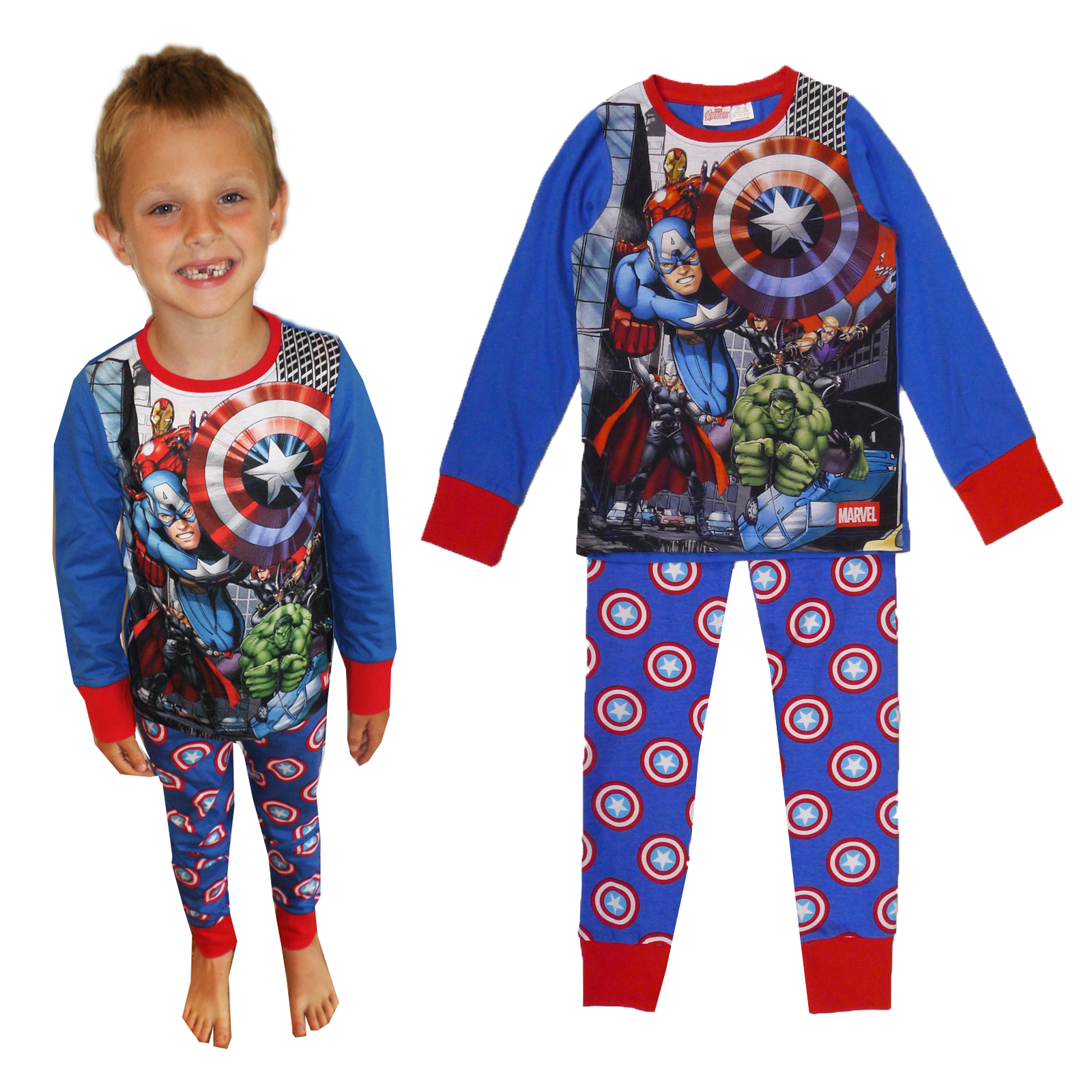 Boys Official Childs Marvel Pyjamas The Avengers Licensed