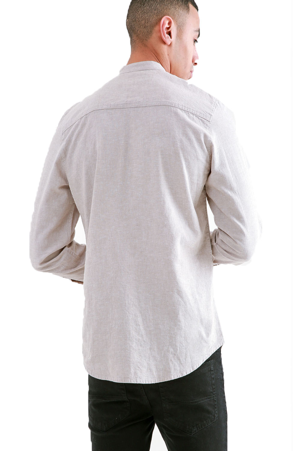 M/&S Camisa Manga Larga Azul//Blanco con Rayas Mezcla de Algodón Talla 18/" Cuello BNWT