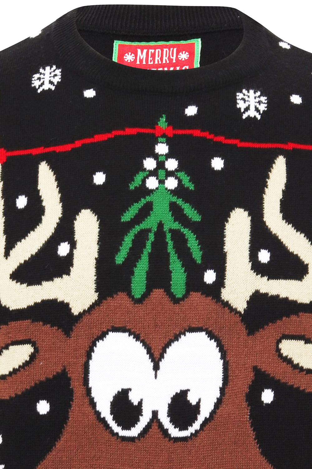 Christmas Mens Womens Reindeer Pucker Up Jumpers Soft Winter Pullovers Tops