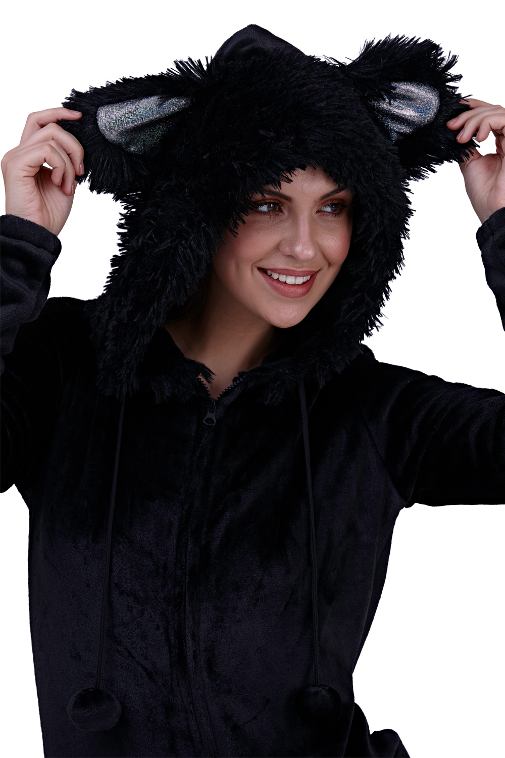 Loungeable Womens Animal All In One Fleece Nightwear Hooded Character Jumpsuit