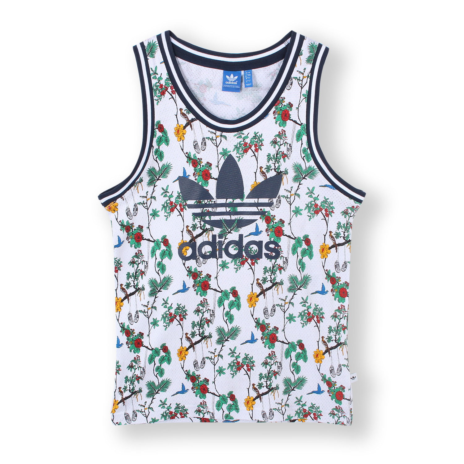 Adidas Originals Men's Mesh AOP Trefoil Tropical Island Print Tank Vest Top | eBay