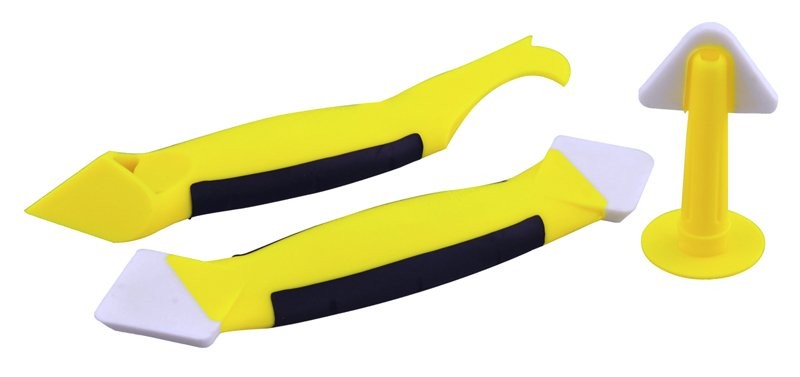 Rolson 3pc Silicone Sealant Caulking Removal Cleaning Finishing Tool ...