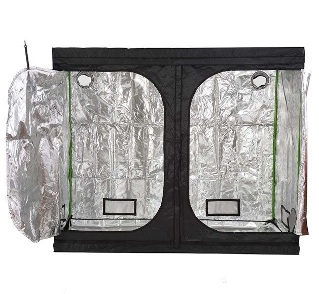 Premium 2m x 1m x 2m 600D Silver Mylar Grow Tent Box Hydroponics Dark Room 