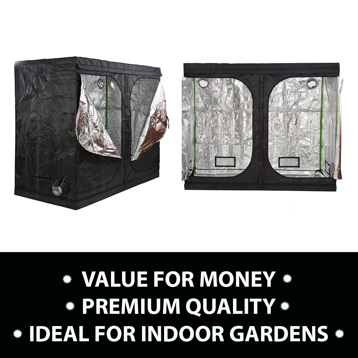 Hydroponics Premium Grow Tent Mylar Indoor Bud Box Dark 120 x 120 x 200cm