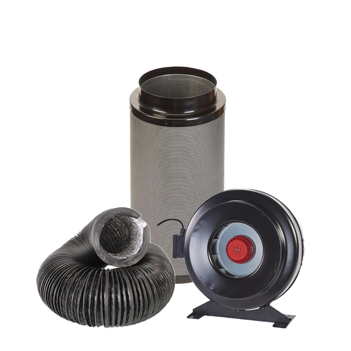 Carbon Filter Kit 5/"-6/" For Hydroponic Grow Tent Silent Tube Extractor Fan