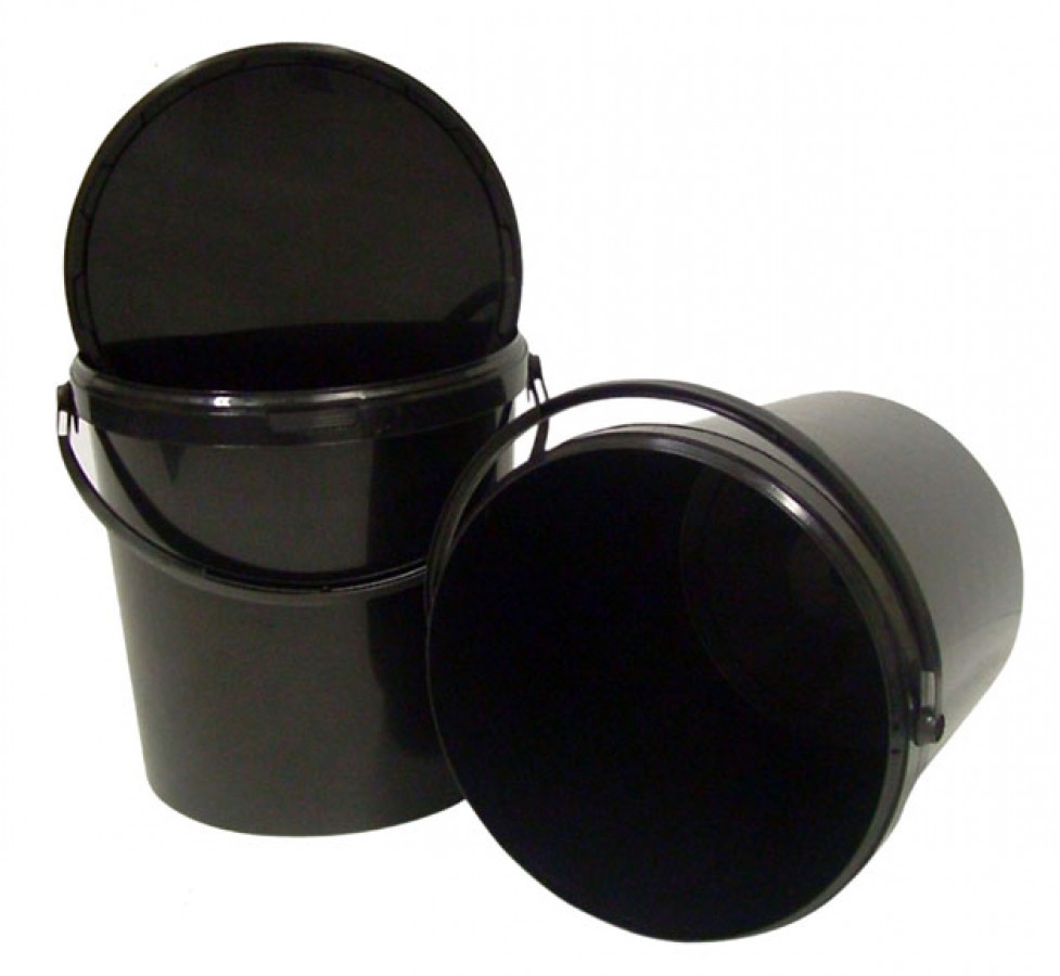 Black Bucket With Lid 5L 10L 20L 25L 33L Storage Air Tight Black Pots