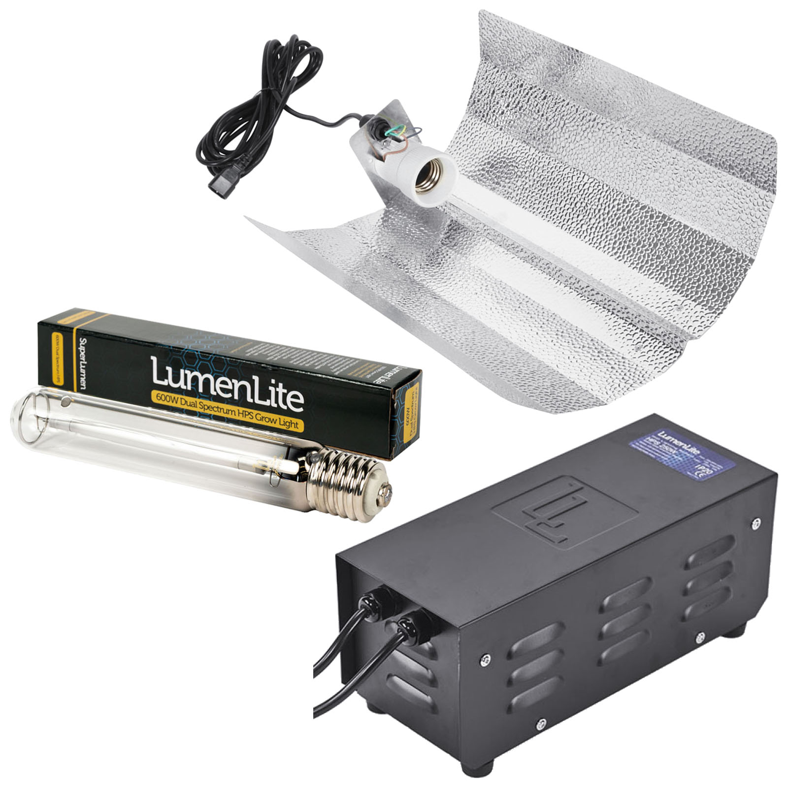 Hydroponics 250W Magnetic Ballast Lighting kit with Cool Vent hood and HPS lamp 