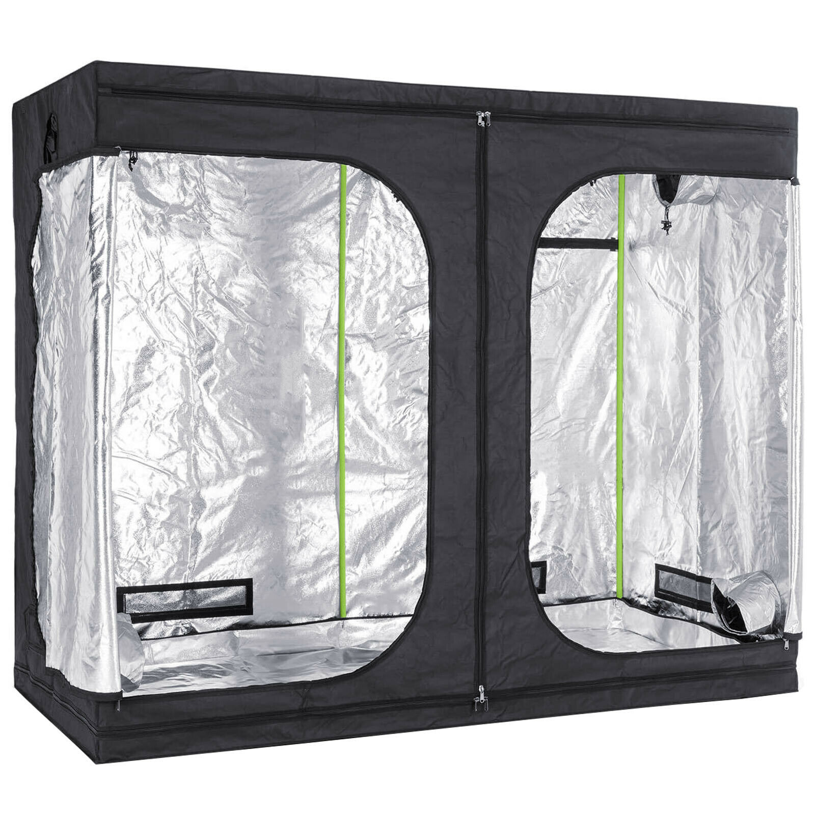 Premium 0.6m x 0.6m x 1.4m 600D Silver Mylar Grow Tent Box Hydroponics Dark Room 