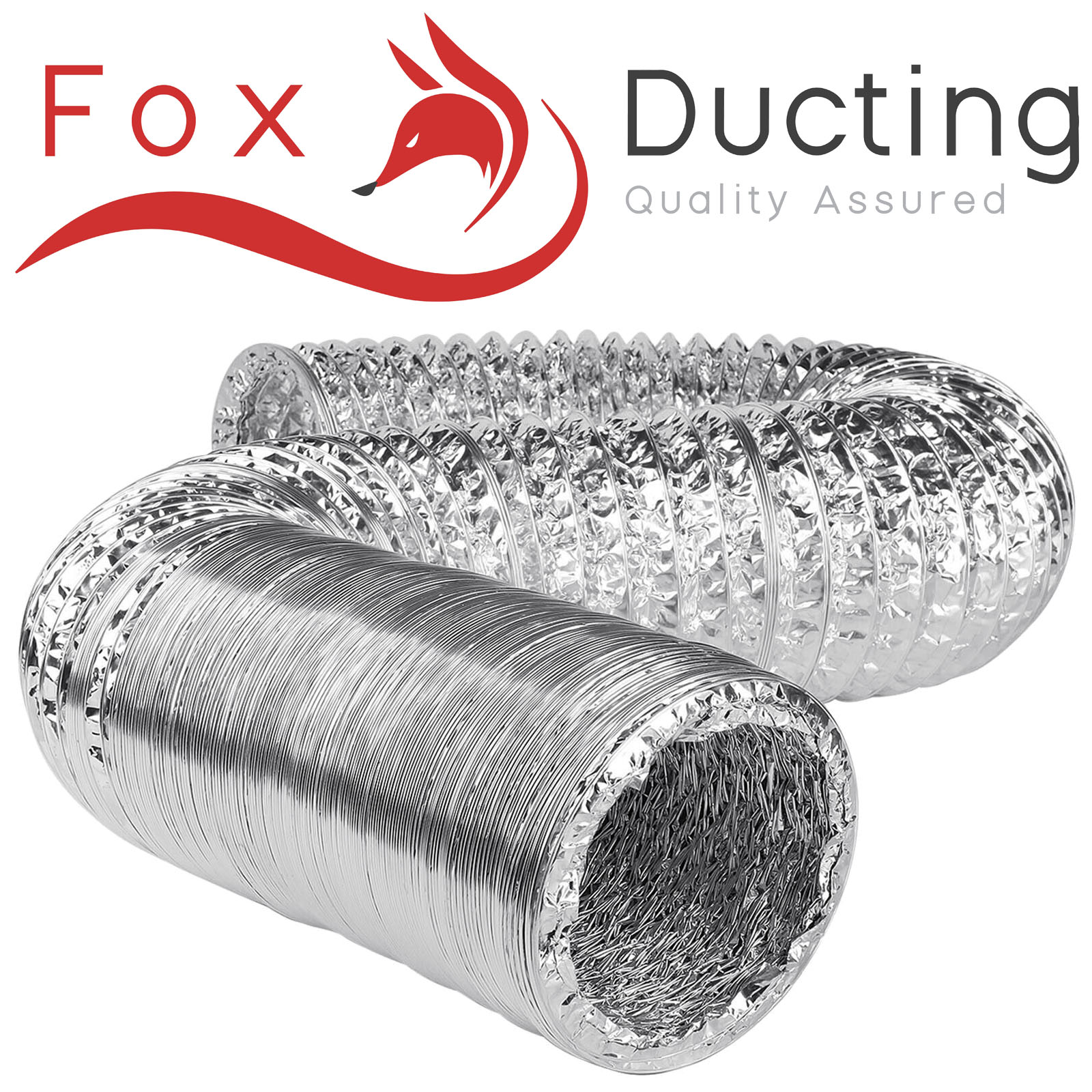 150MM FLEXIBLE FOIL DUCTING 5M METER FOX HYDROPONIC GROW ALUMINIUM 6/" INCH