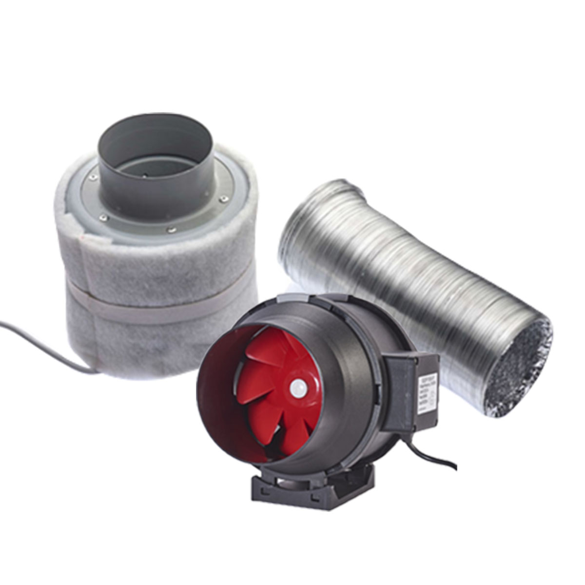Carbon Filter Kit 5/"-6/" For Hydroponic Grow Tent Silent Tube Extractor Fan