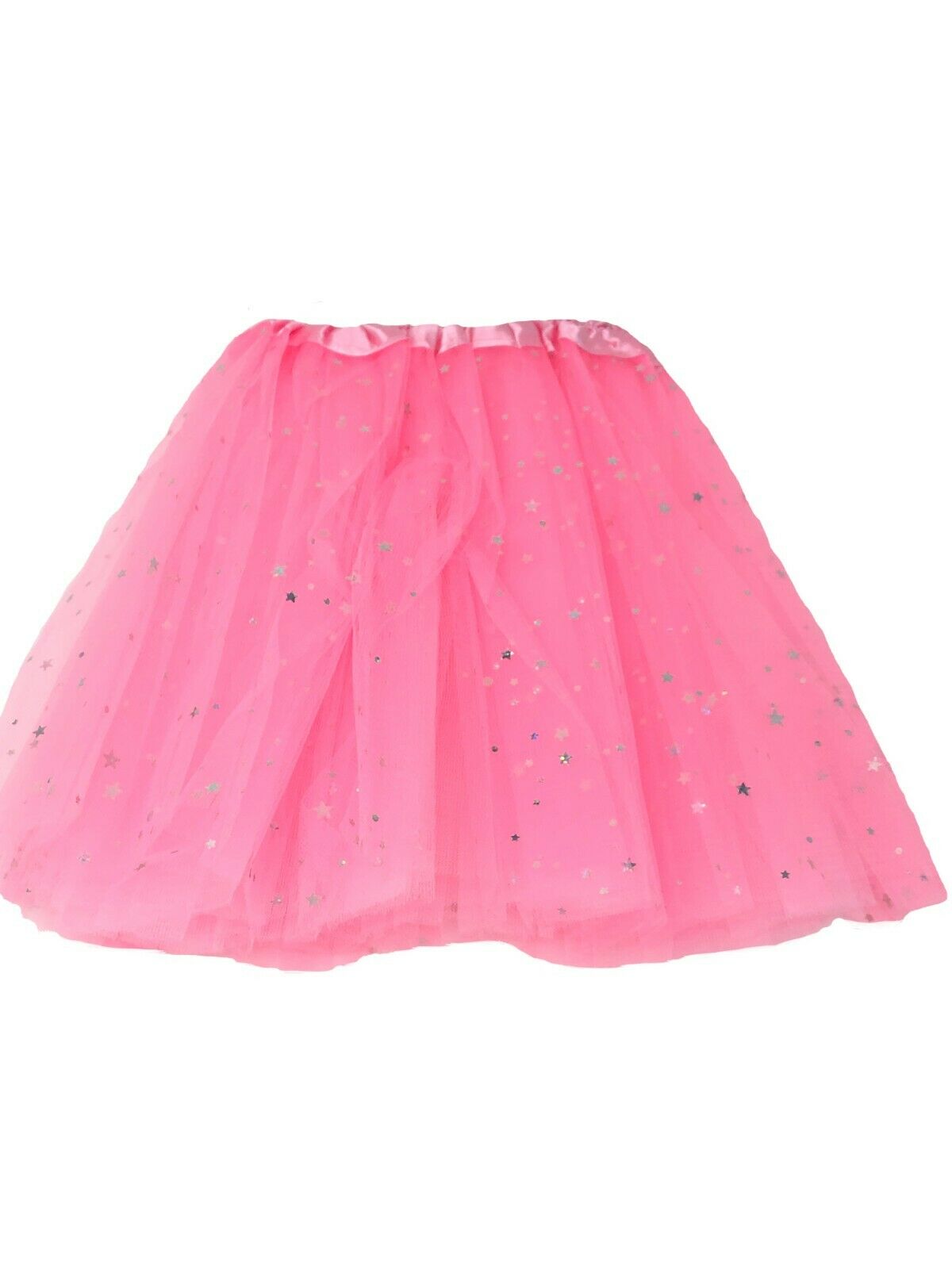 Girls Tutu Net Skirt Silver Sparkly Stars Fancy Dress Ballet Dress Up ...