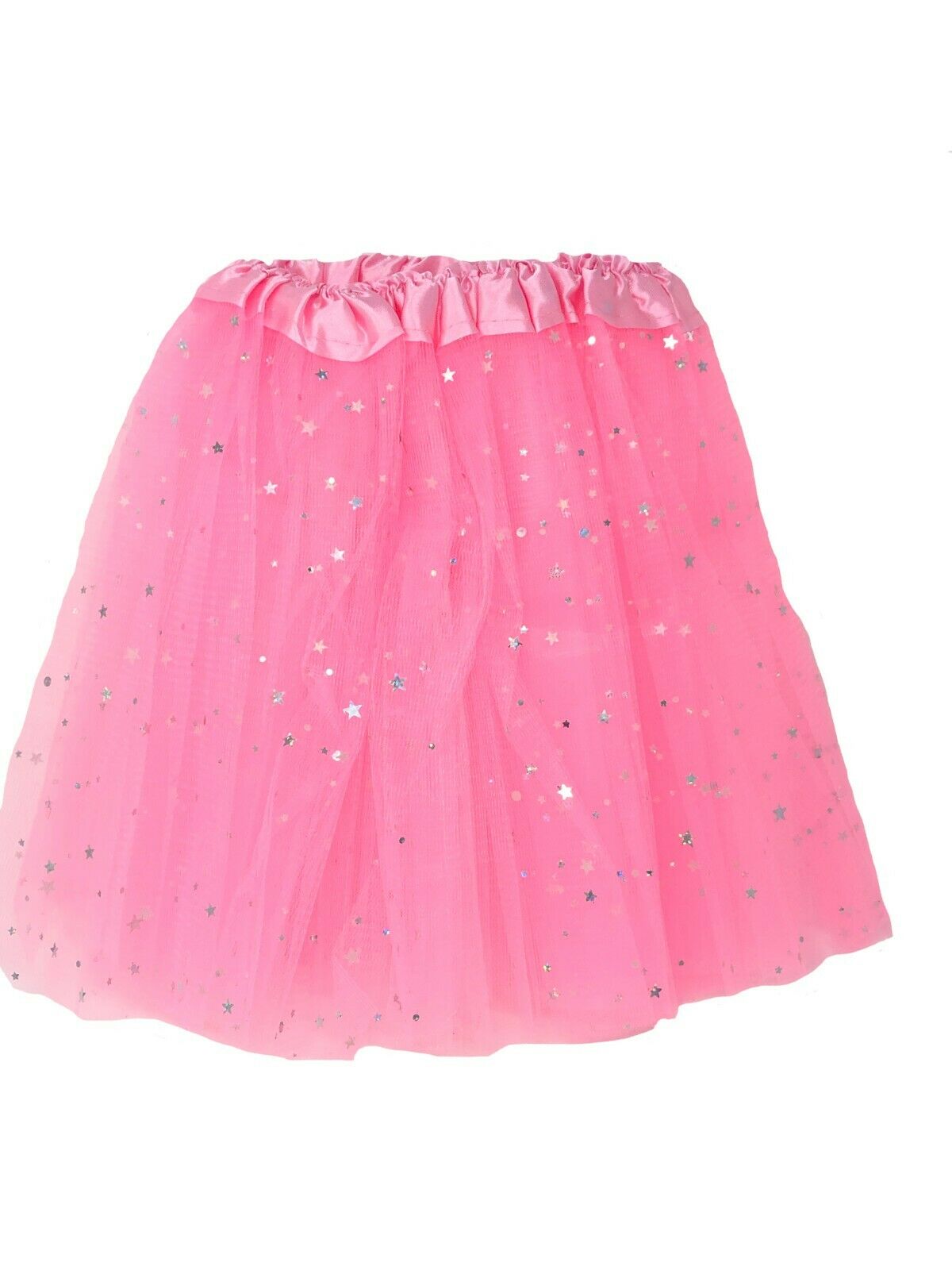 Girls Tutu Net Skirt Silver Sparkly Stars Fancy Dress Ballet Dress Up ...