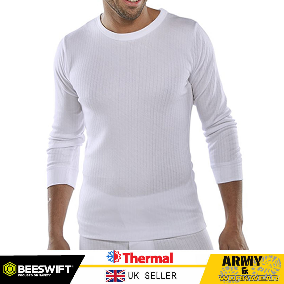 Beeswift Thermal Vest Long Sleeve T-Shirt Mens Warm Underwear Baselayer Top - Picture 2 of 3