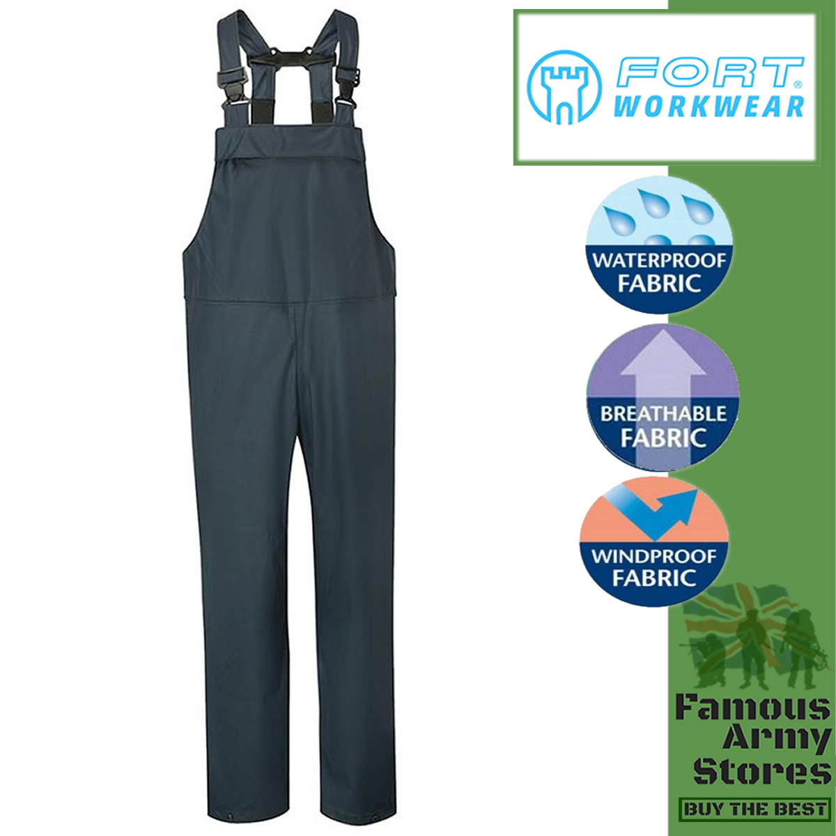 Fort Airflex Bib & Brace Green