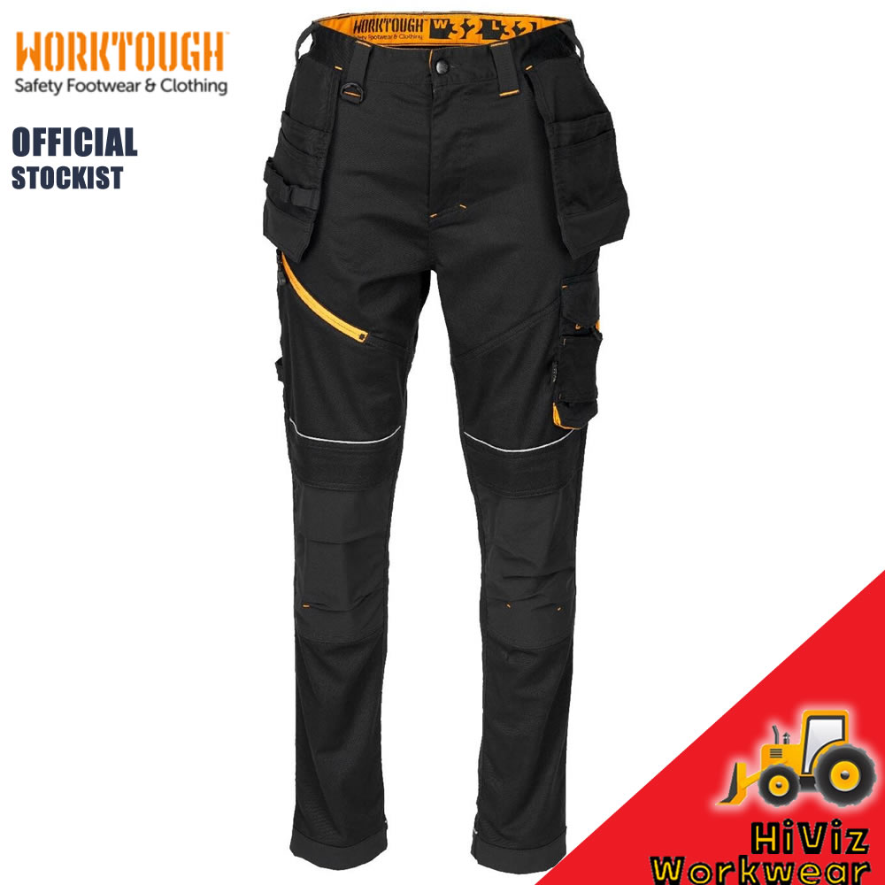 DEWALT Workwear Harrison Slim Fit Stretch Black/Grey Work Trousers DWC148-001