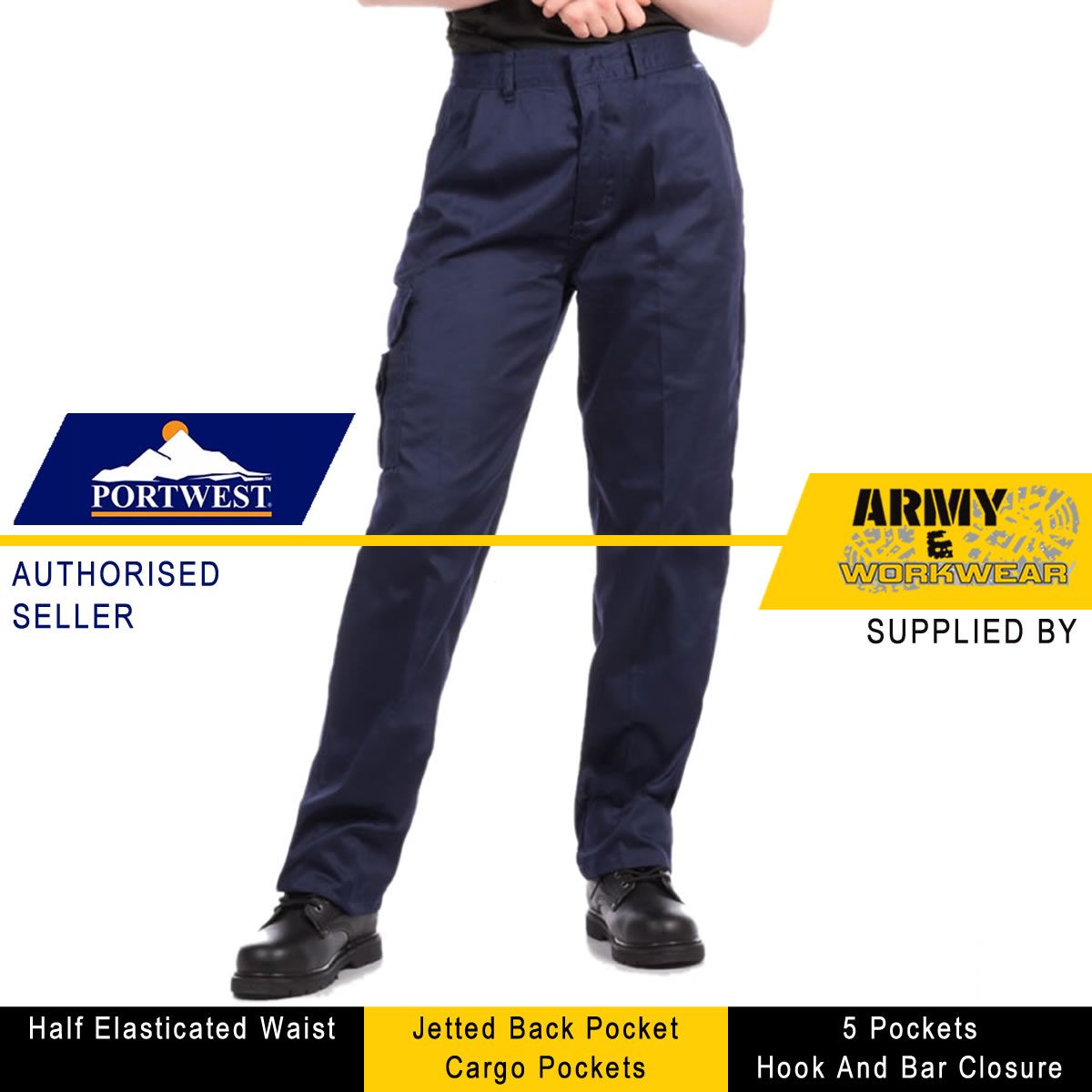 Portwest C099 Ladies Combat TrousersMulti Pocket Work Uniform