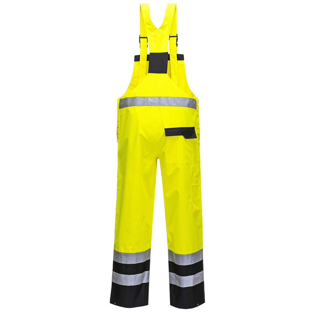 Portwest Contrast Hi Viz Bib & Brace Trousers Dungarees Waterproof Workwear Mens | eBay