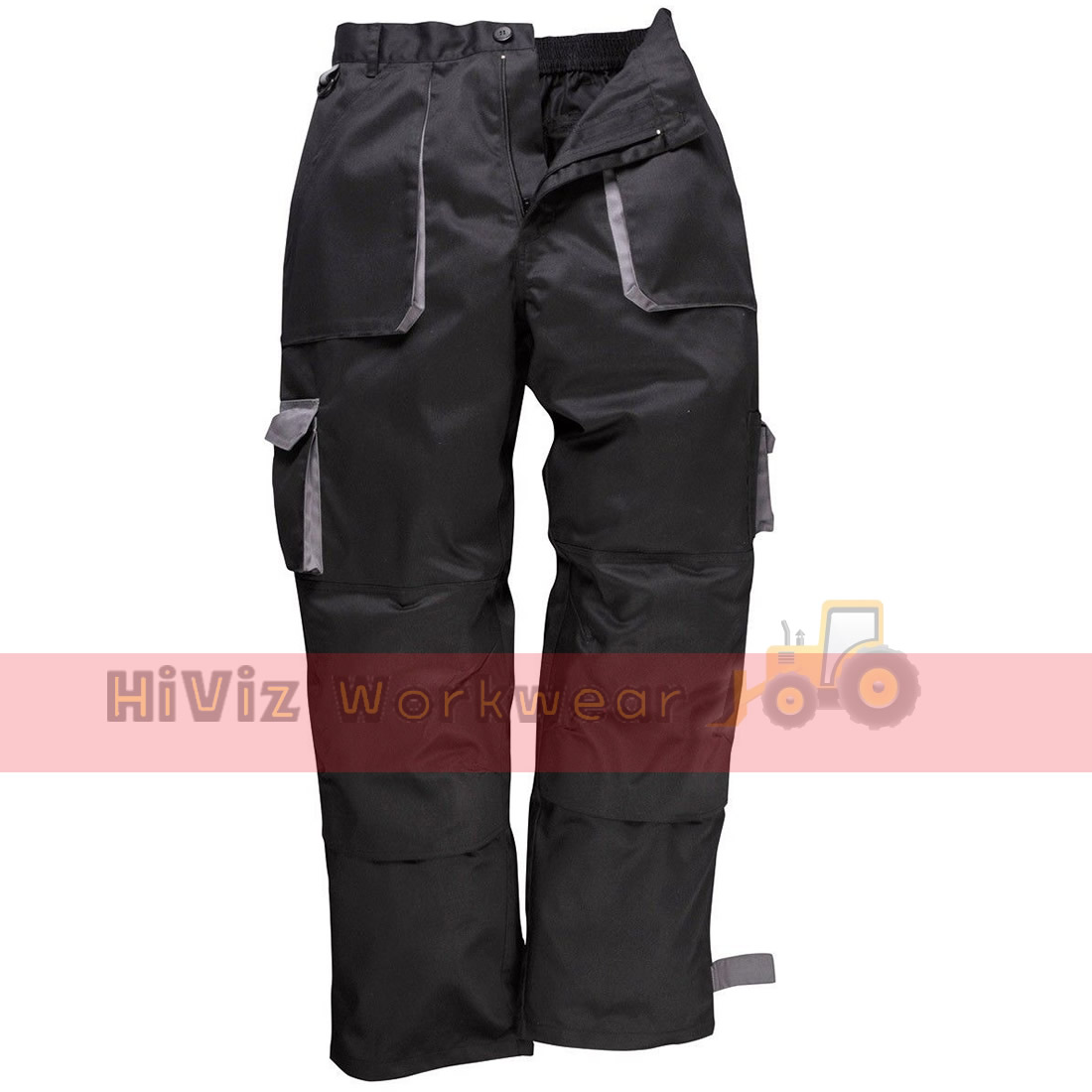 Texo TX11 Work Trousers Pants Knee Pad Pockets Half Elastic Waist Workwear S-4XL 
