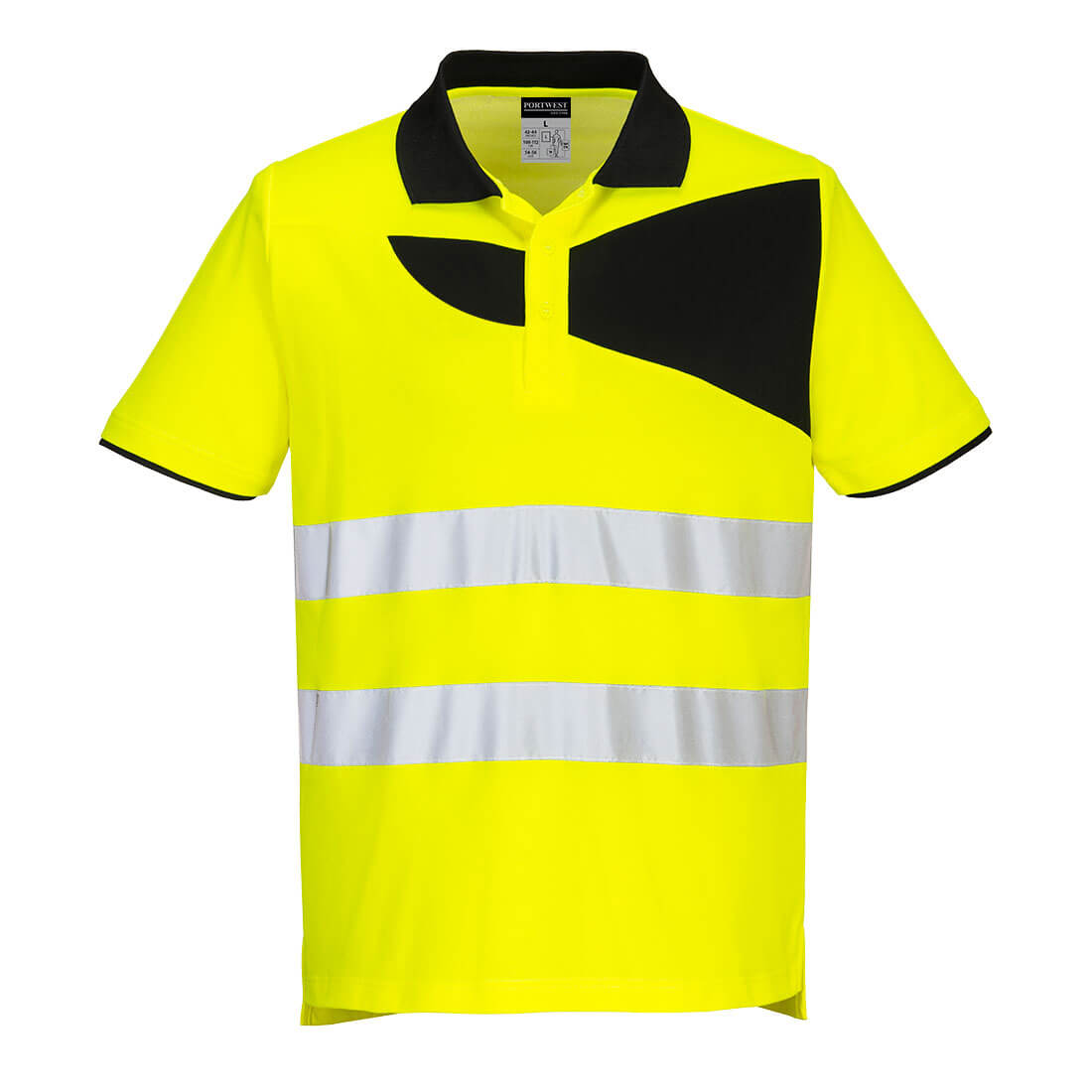 Portwest Hi-Vis Breathable Cotton Comfort Polo Shirt Short Sleeve Workwear Top
