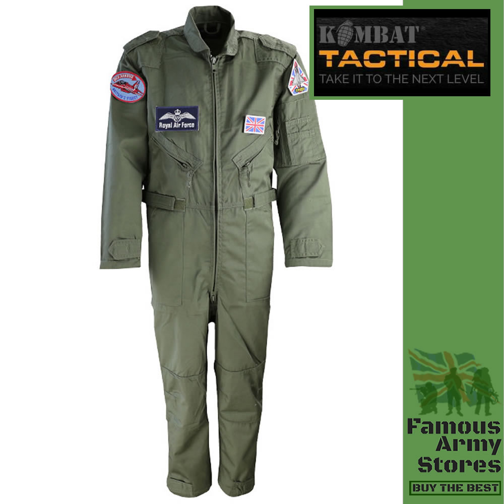 Kombat Kids UK Flight Suit Green Waist Adjusters 4 Pockets Pilot ...