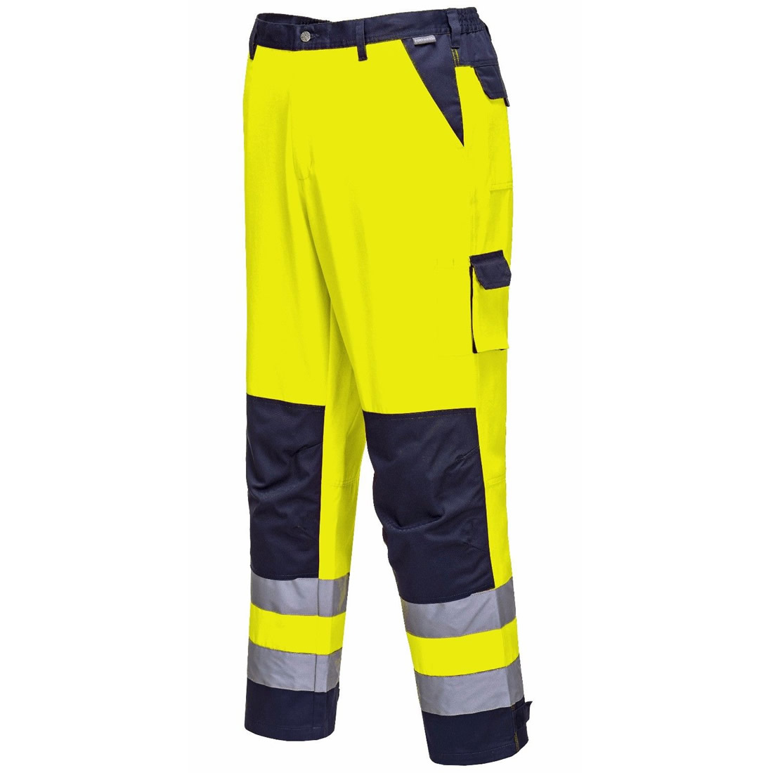Portwest Hi Vis Viz Trouser Work Safety Pants Elastic Waist - Knee Pad ...