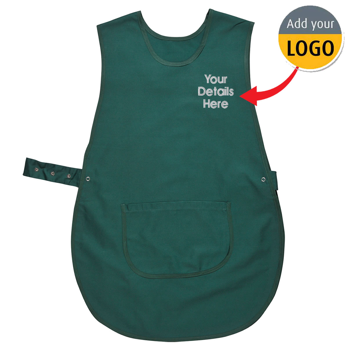 Personalised Embroidered Tabard with Pocket Ladies Workwear Apron Bar Cleaning - Picture 3 of 8