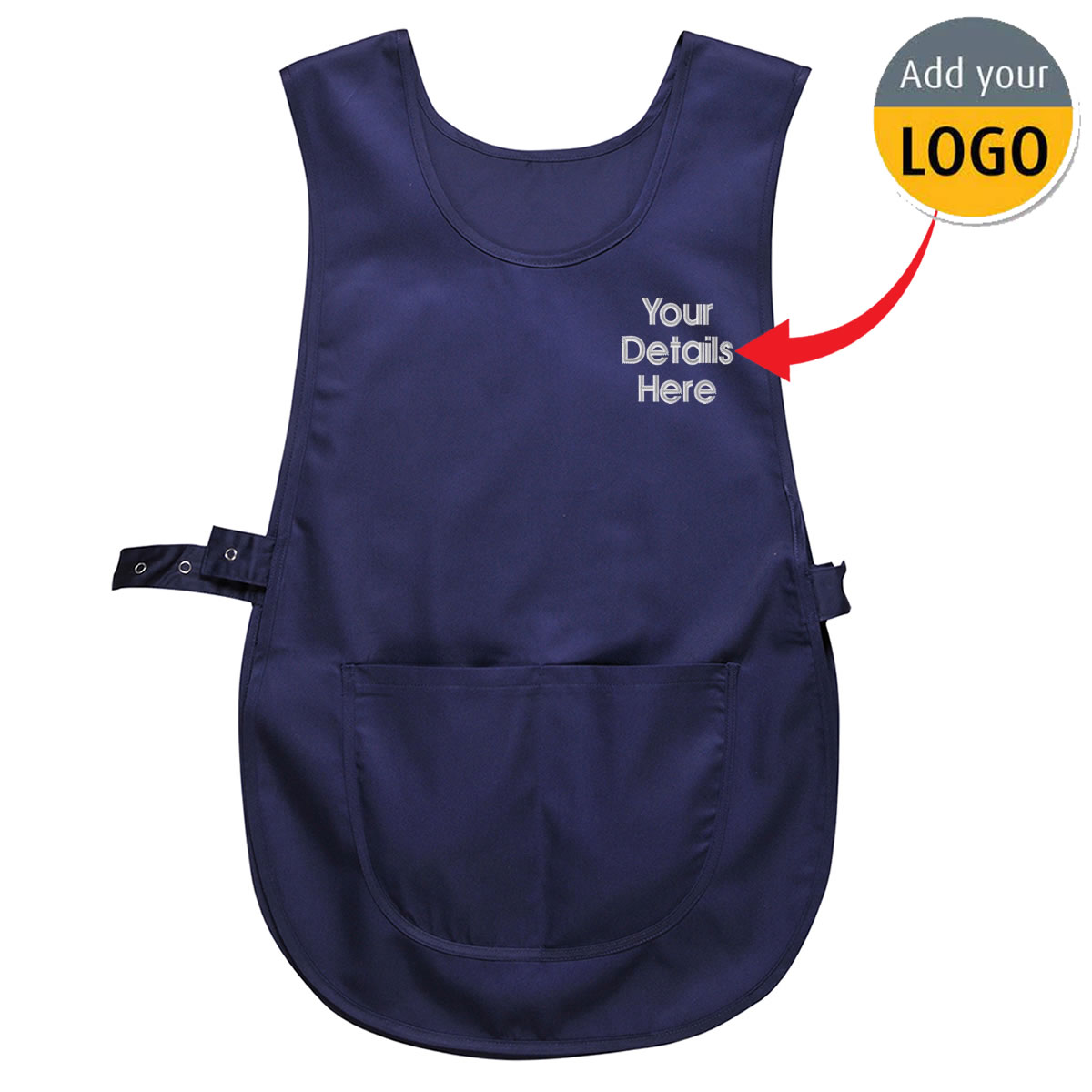 Personalised Embroidered Tabard with Pocket Ladies Workwear Apron Bar Cleaning - Picture 5 of 8