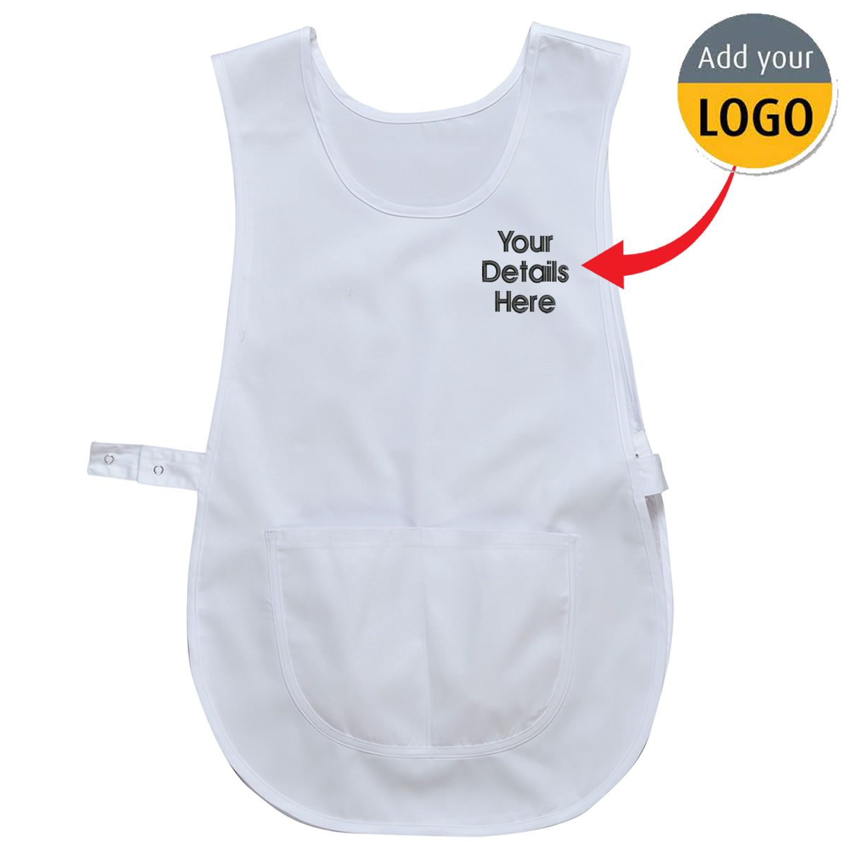 Personalised Embroidered Tabard with Pocket Ladies Workwear Apron Bar Cleaning - Picture 7 of 8