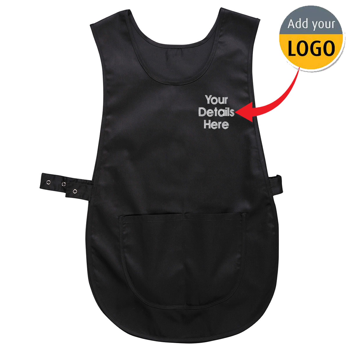 Personalised Embroidered Tabard with Pocket Ladies Workwear Apron Bar Cleaning - Picture 4 of 8