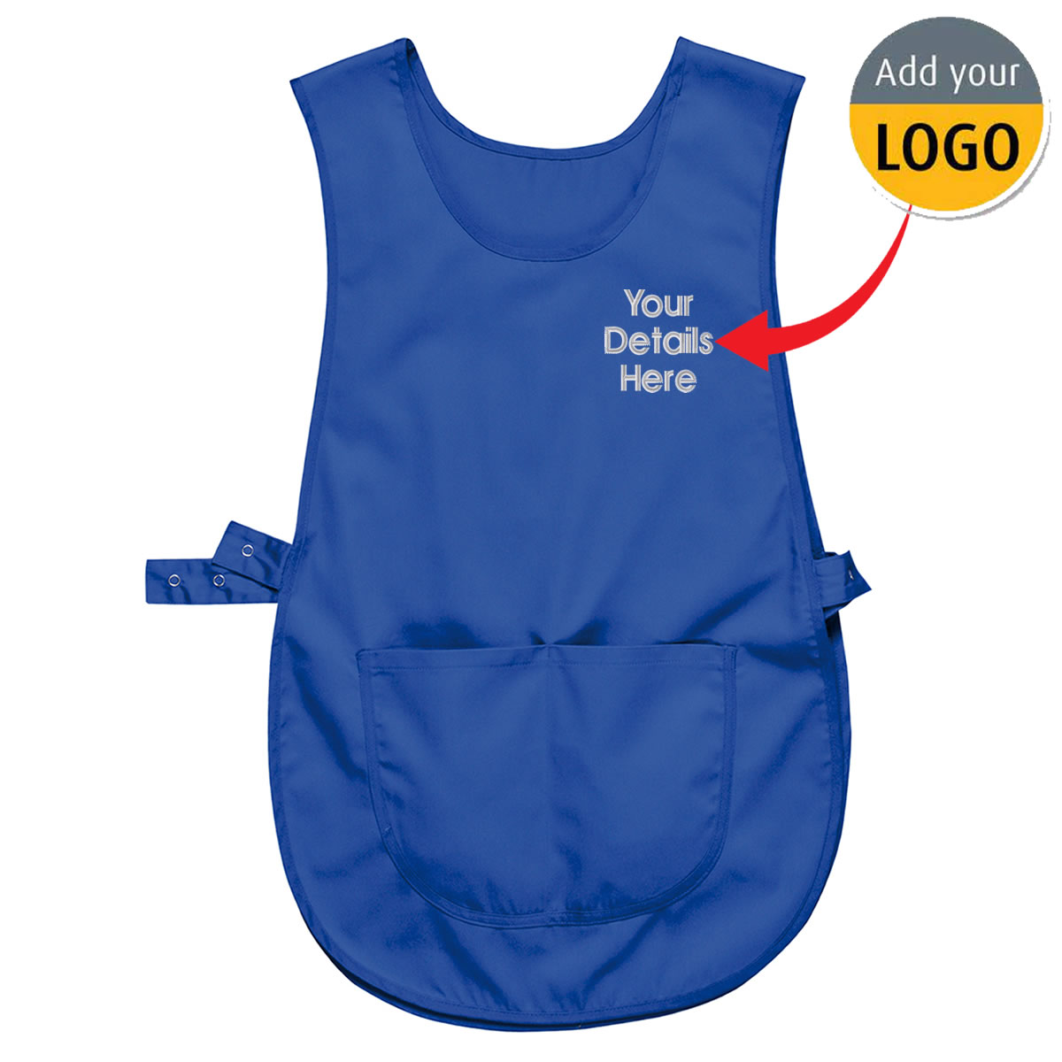 Personalised Embroidered Tabard with Pocket Ladies Workwear Apron Bar Cleaning - Picture 6 of 8