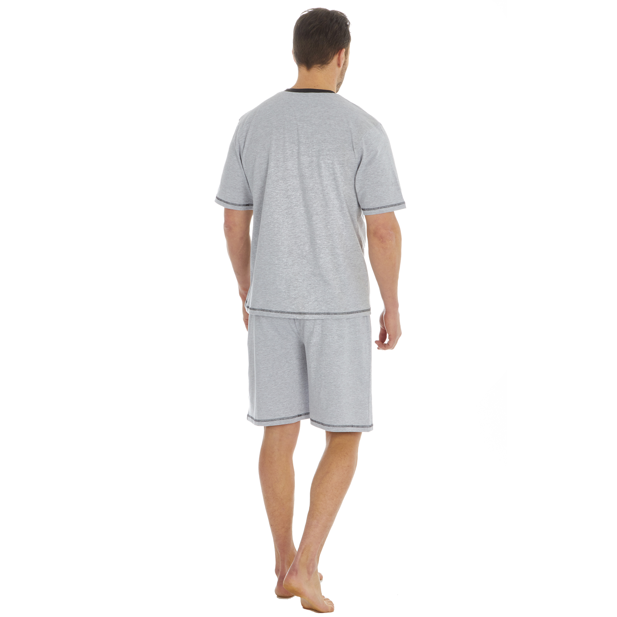 Cargo Bay Mens V Neck T-Shirt & Short Set Nightwear Cotton V Neck Pyjama Set - Picture 16 of 18