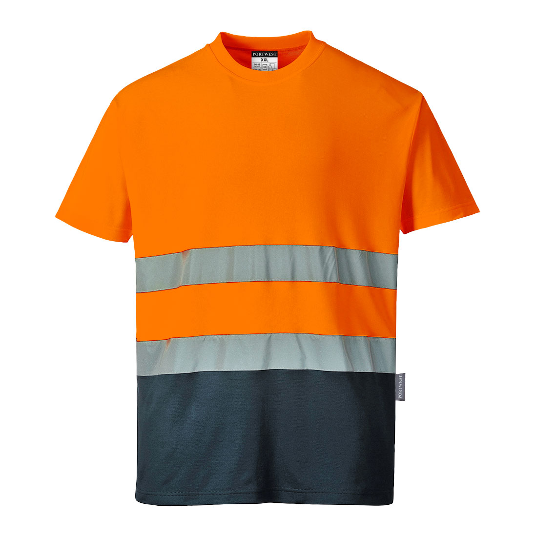 Camiseta Portwest Alta Visibilidad Confort Contraste Tela Absorbente de Humedad Algodón 40+ UPF - Imagen 5 de 5