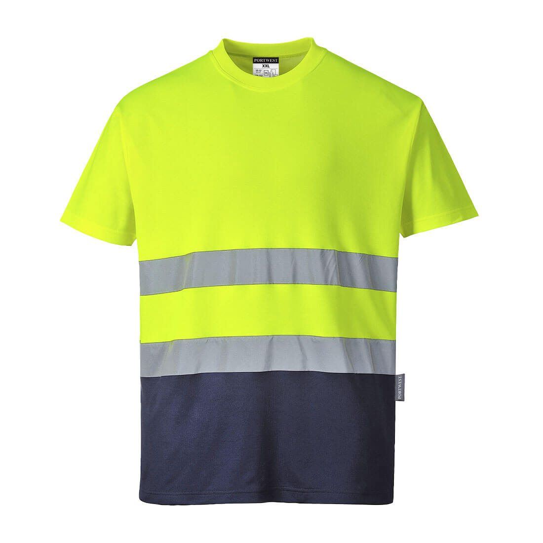 Camiseta Portwest Alta Visibilidad Confort Contraste Tela Absorbente de Humedad Algodón 40+ UPF - Imagen 4 de 5
